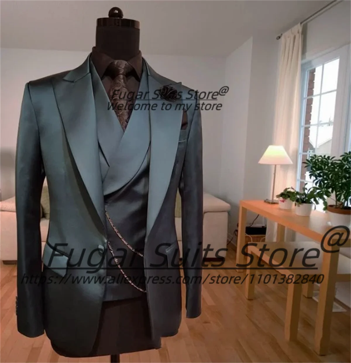 

Высококачественные атласные мужские костюмы по индивидуальному заказу, пиковые лацканы, вечерняя вечеринка, выпускной, свадебные смокинги для жениха, комплекты из 3 предметов, trajes para hombre