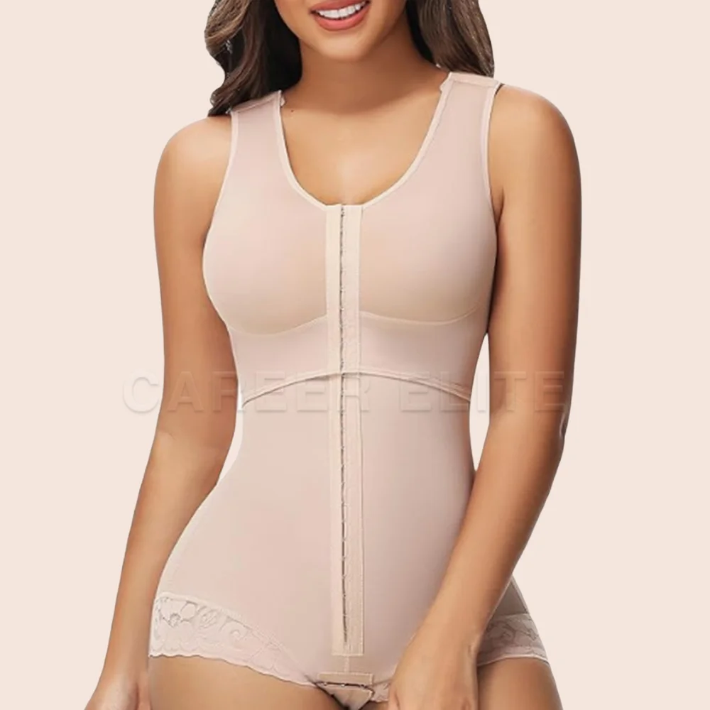 Fajas Colombianas Women's Bodysuit Tummy Control Bust Support Compression Shapewear for Postpartum Daily Wear Slimming Effect