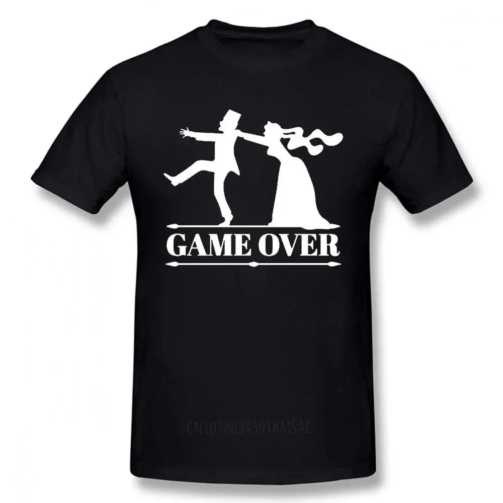 Game Over Bride Groom Bachelor Party T Shirt Funny Tshirt Mens Clothing Short Sleeve Camisetas T-shirt