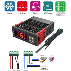 STC-1000 LED regolatore di temperatura digitale termostato termoregolatore incubatore relè riscaldamento raffreddamento DC12 DC24V AC110V-220V