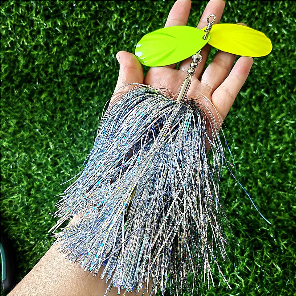 Swolfy 1pc 22cm 45g Spinner Köder Buzz Köder Top water Metall löffel Angeln Köder Kopf Bass künstliche Spinner Löffel Köder – Detail 6