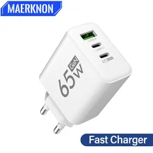 GaN Fast Charging 65W USB Type C Charger EU KR US PD 3.0 Quick Charge Wall For Phone Adapter For iPhone 15 Xiaomi Huawei Samsung