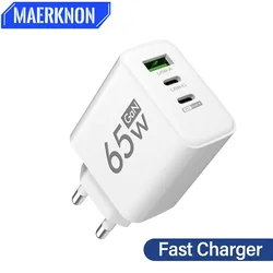 65W GaN USB Charger Fast Charging Quick Charger3.0 Travel Charger For iPhone 15 Samsung Xiaomi Mobile Phone Adapter EU US Plug