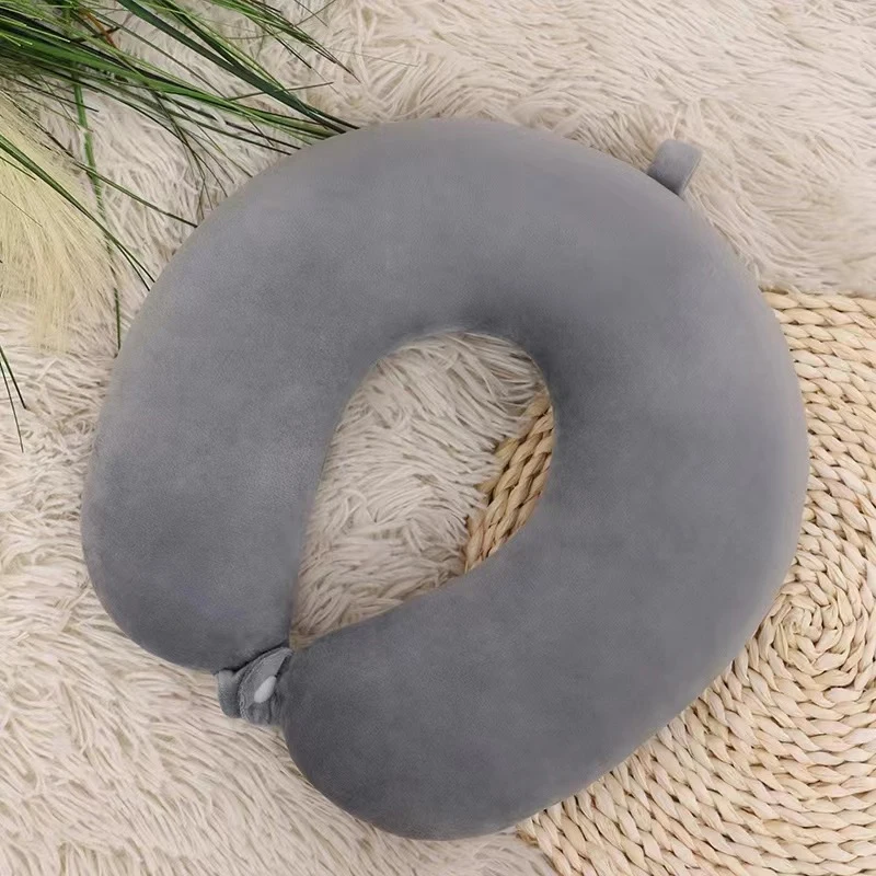Simple Plush U-shaped Pillow Driving Travel Neck Pillow Nap Pillow Comfortable to Relieve Fatigue