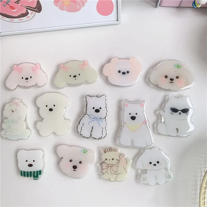 

3D Cartoon Dog Puppy Cat Fold Finger Grip Ring Mobile Phone Stand Holder For Iphone 14 15 16 Samsung Xiaomi Holder Stand Bracket