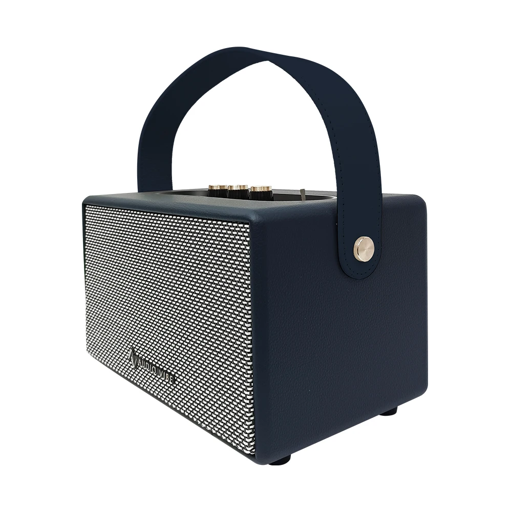 Home Retro Dual 3inch Wofer Bt5.3v Boombox Speaker 40w Music Box Wood Bt Speaker Sound Lock