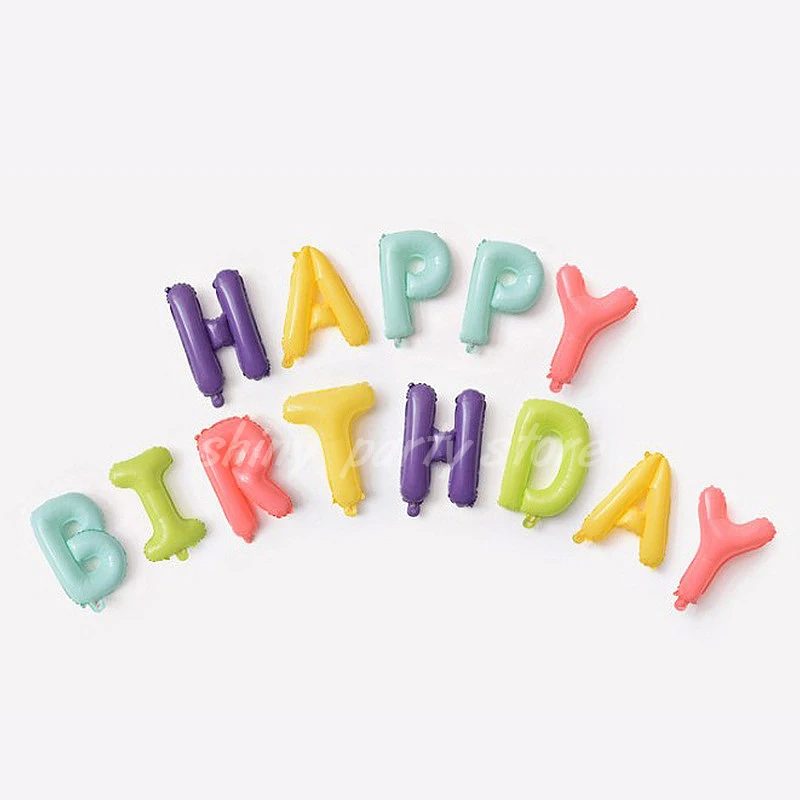 

NEW 16inch Macarone Letters HAPPY BIRTHDAY Foil Balloons Happy Birthday Party Decoration Kids Alphabet Air Balloons Baby Shower