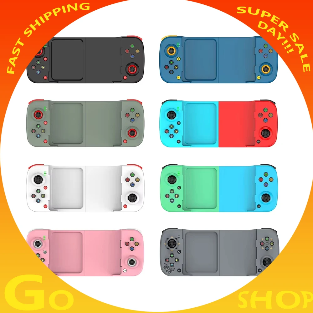D3 Mobile Phone Stretch Game Controller Bluetooth Compatible5.0 with Macro Buttons Cell Phone Gamepad PUBG For PS4/5 NS Switch