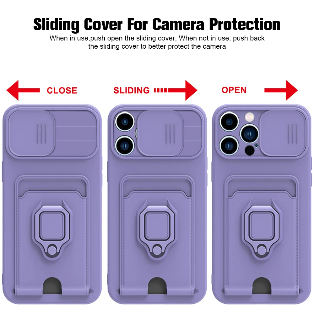 Magnetic Cover with ring For iPhone 16 Pro Max Plus 5G Card Slot Bag Case For iPhone16 16Pro 16＋ iPhone16ProMax Camera Protector