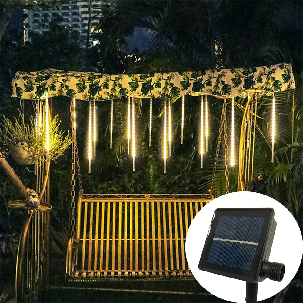 

Outdoor LED Solar Meteor Shower Light 8 Tubes Garlands for Wedding Garden Fairy String Lights 30/50CM Christmas Tree Decoration