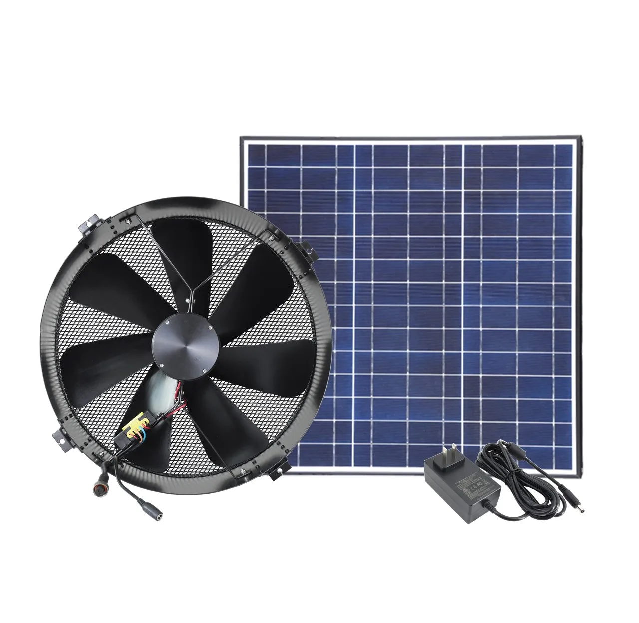 

Gable Air Exhaust Ventilation Solar Powered Energy Wall Vent Fan with AC/DC Adapter or Battery For Home/Industrial/Greenhouse