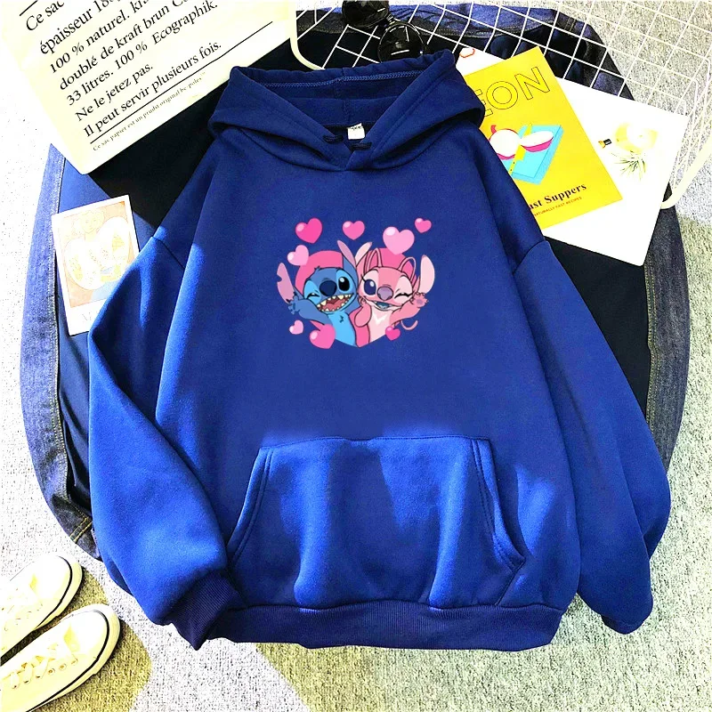 Pink Balloon Stitch Winter Loose Men and Women Couples Students Fashion Hooded Long-sleeved Hooded Sweater