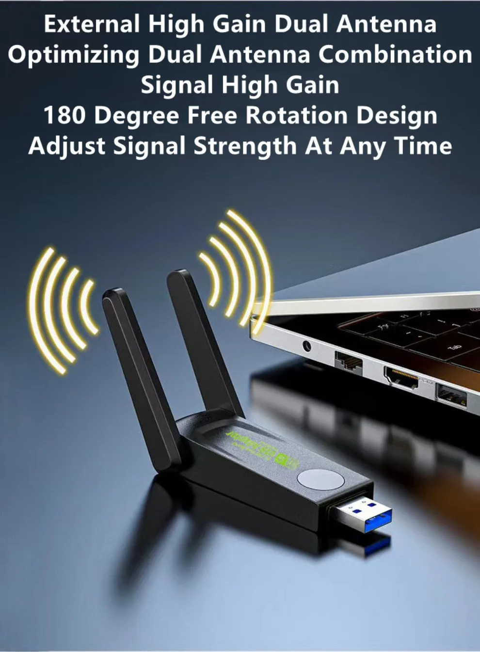 LccKaa 1300Mbps USB WiFi Adapter AC1300 Dual Band 2.4GHz 5GHz WiFi With Antenna 802.11b/n/g/ac Computer PC Network Card Receiver