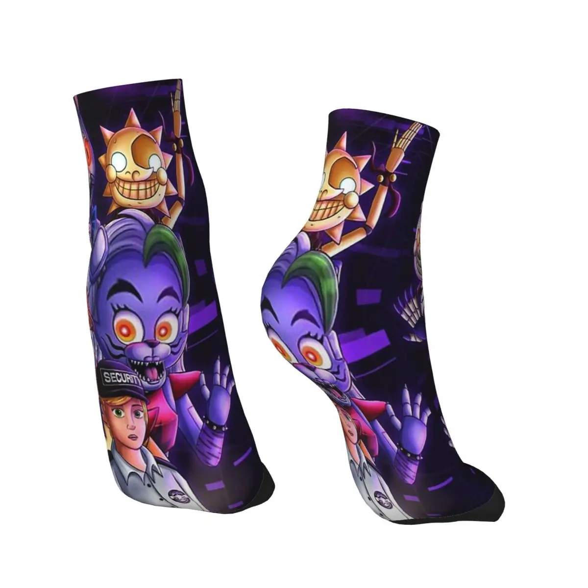 FNAF Horror Game Security Breach Poster Ankle Socks Male Mens Women Autumn Stockings Hip Hop