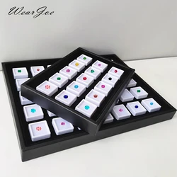 Gem Display Case Loose Diamond Gemstone Storage Tray Top Acrylic Box Gem Jar Organizer Container with Sponge for Stones Travel