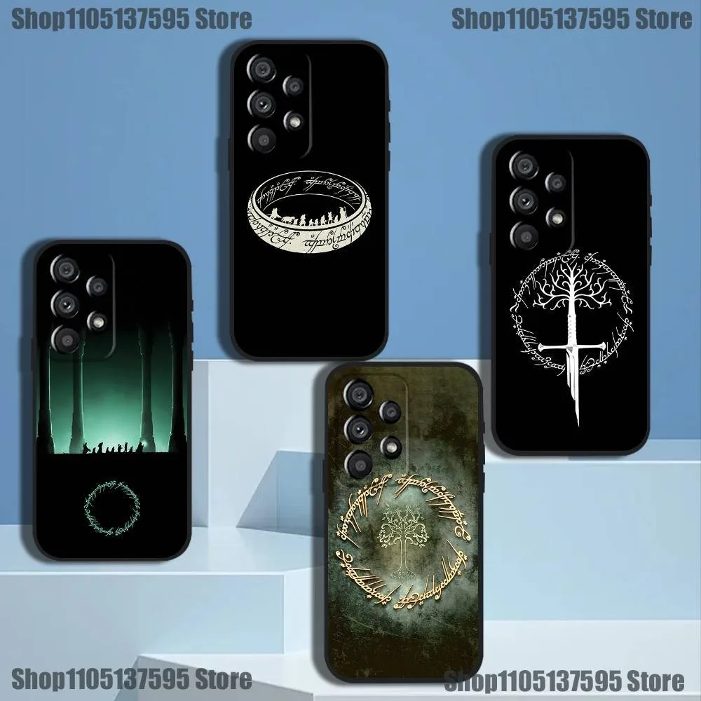 حافظة هاتف L-Lord of the R-Rings لهاتف سامسونج جالاكسي A73,31,32,72,41,53,52,71,22,5G,Note,J7,8,9 غطاء أسود ناعم