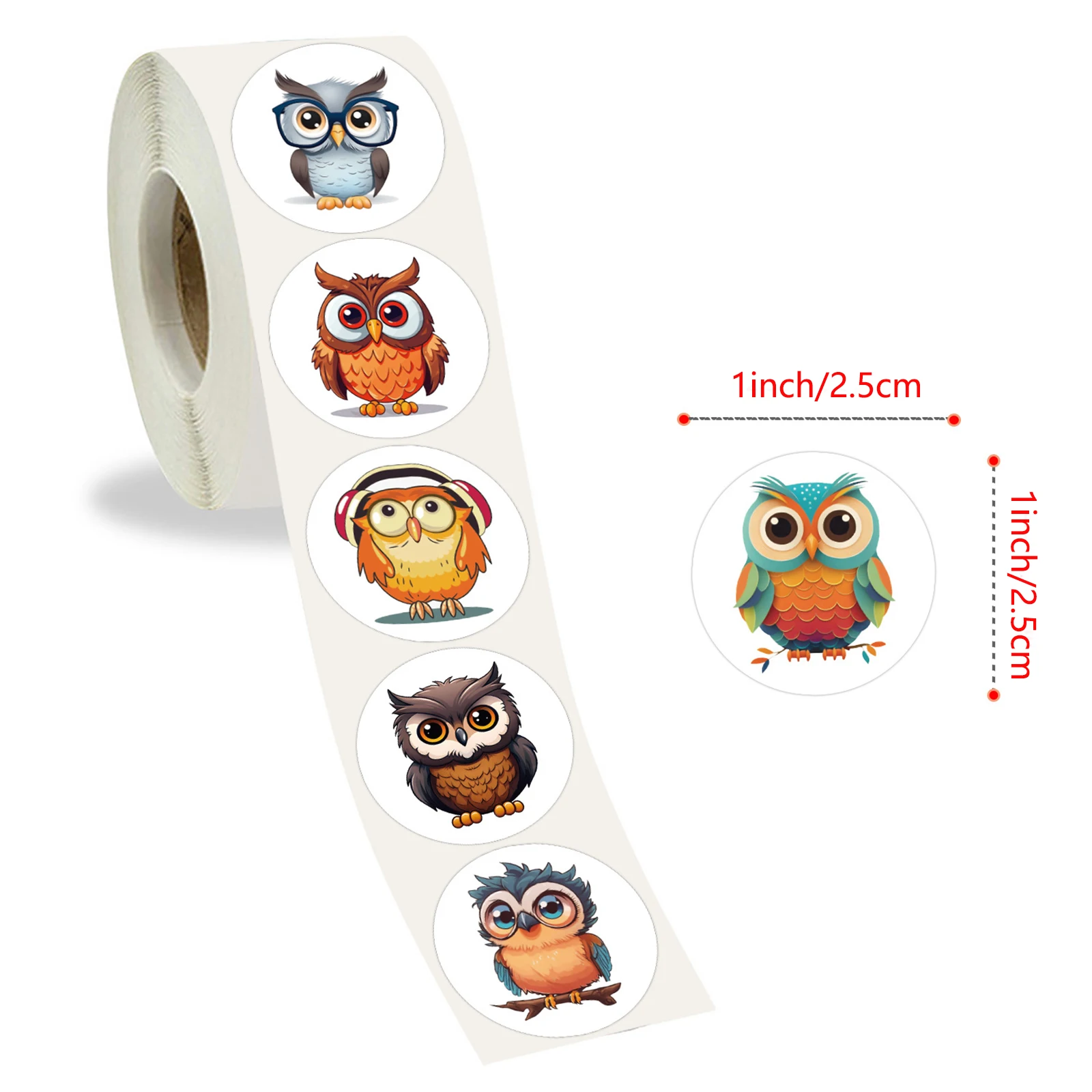 100-500pcs Cute owl Sticker Animals Sticker for Kids Classic Toy Decoration School Teacher Supplies Encouragement Sticker