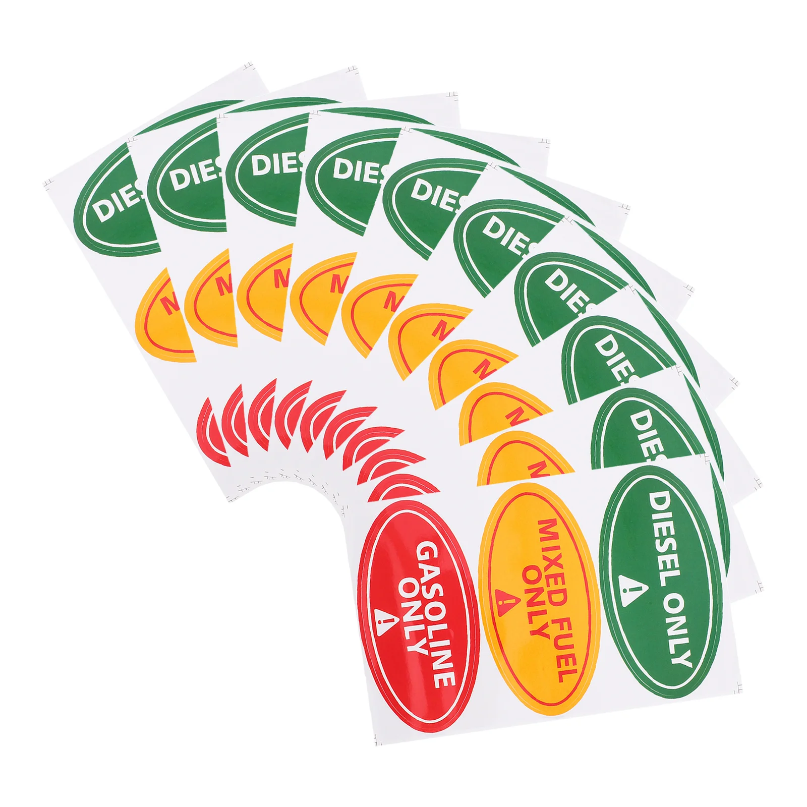 

30pcs Car Fuel Label Mixed Fuel Only Sticker Only Warning Decal For Gas Cans Copper Material Auto Stickers