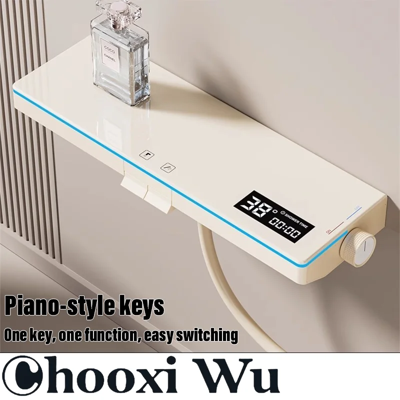 CHOOXIWU-Simple bathroom shower set, smart digital display, refined copper body