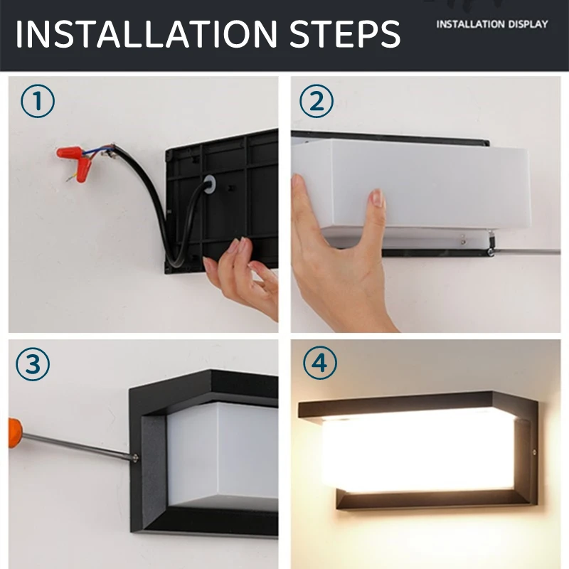E27 Outdoor LED Wall Lamp 15W/25W Waterproof IP65 Aluminum Sconce Garden Courtyard Home Decor Wall Mount Street Lighting Fixture