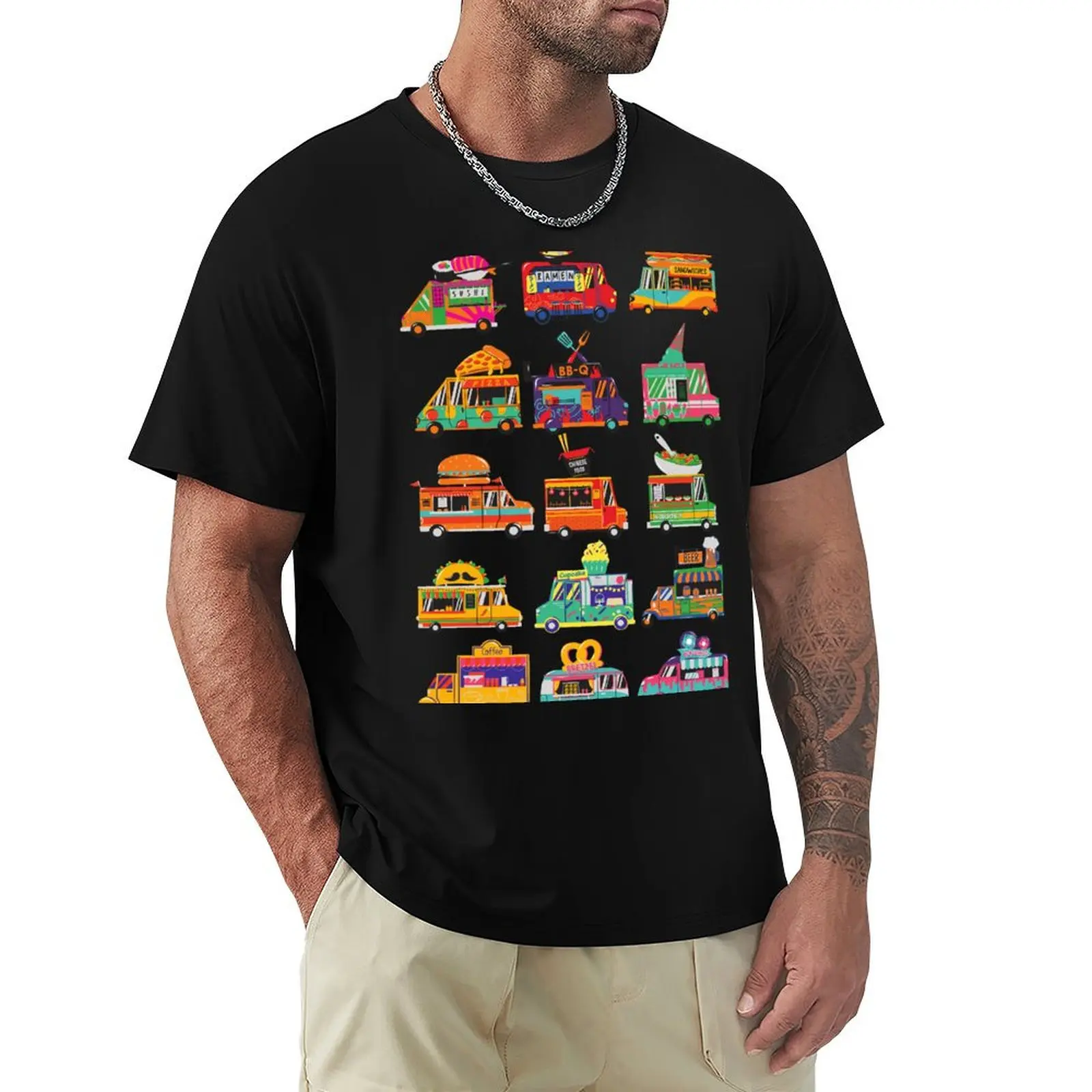 

Food Truck Luck Pattern T-Shirt Blouse customs custom t-shirts Men's cotton t-shirt
