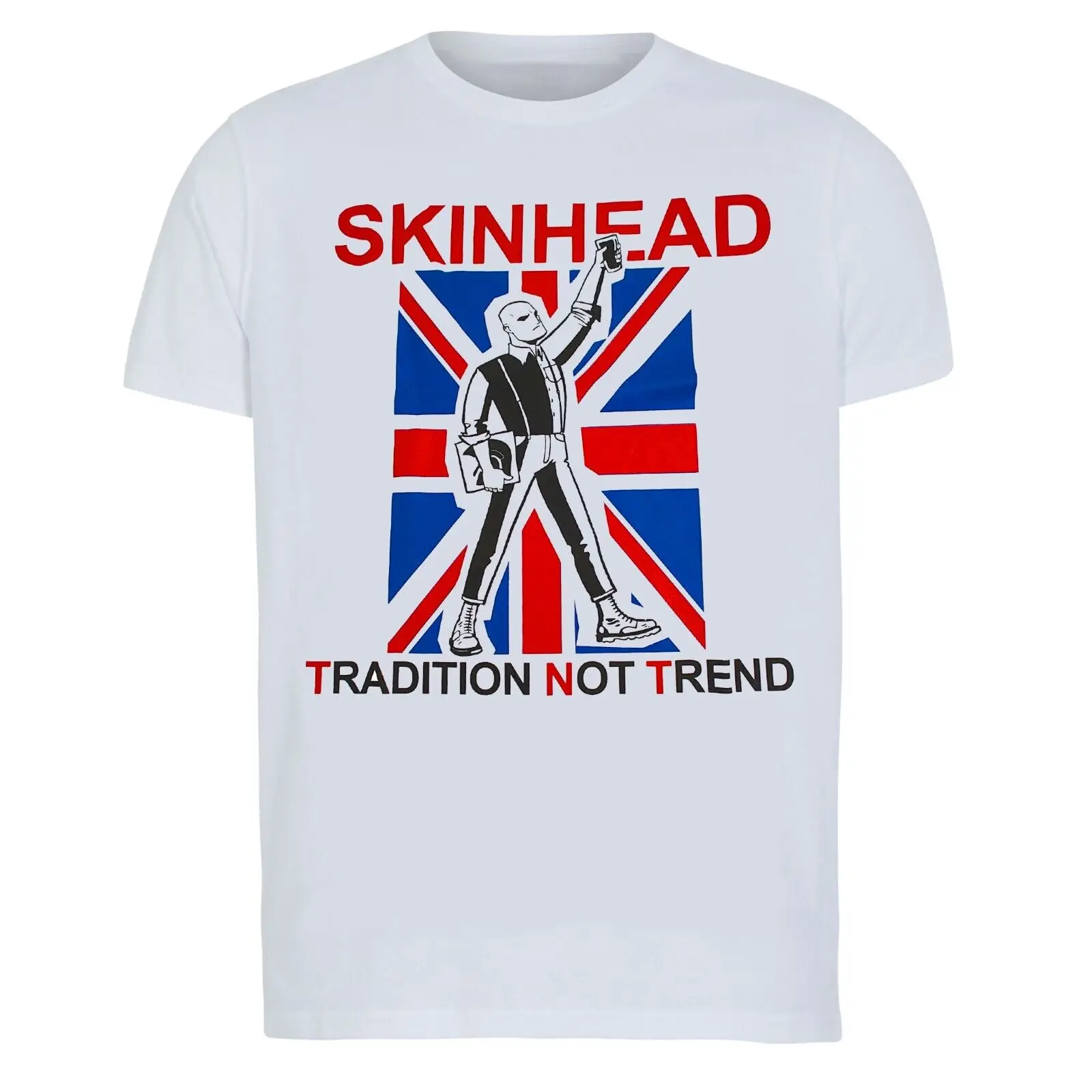 Skinhead Tradition Not T Shirt White Union Jack Hand S 2XL