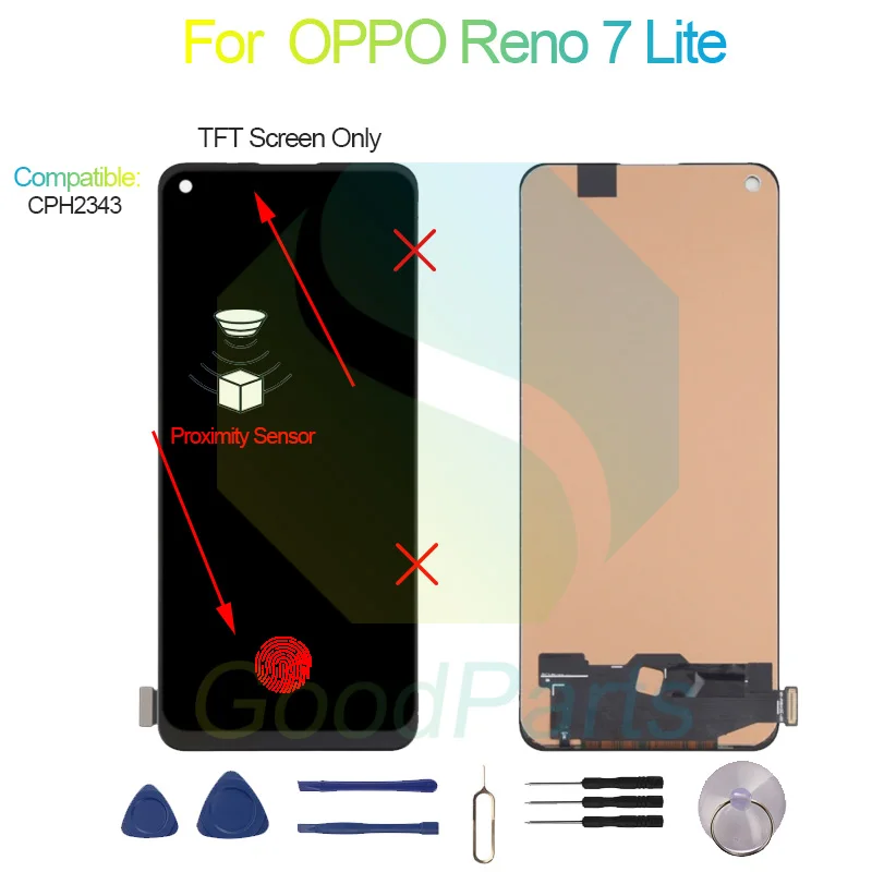 Dla OPPO Reno 7 Lite ekran wymiana wyświetlacza 2400*1080 CPH2343 Reno 7 Lite LCD dotykowy Digitizer montaż — zdjęcie 6