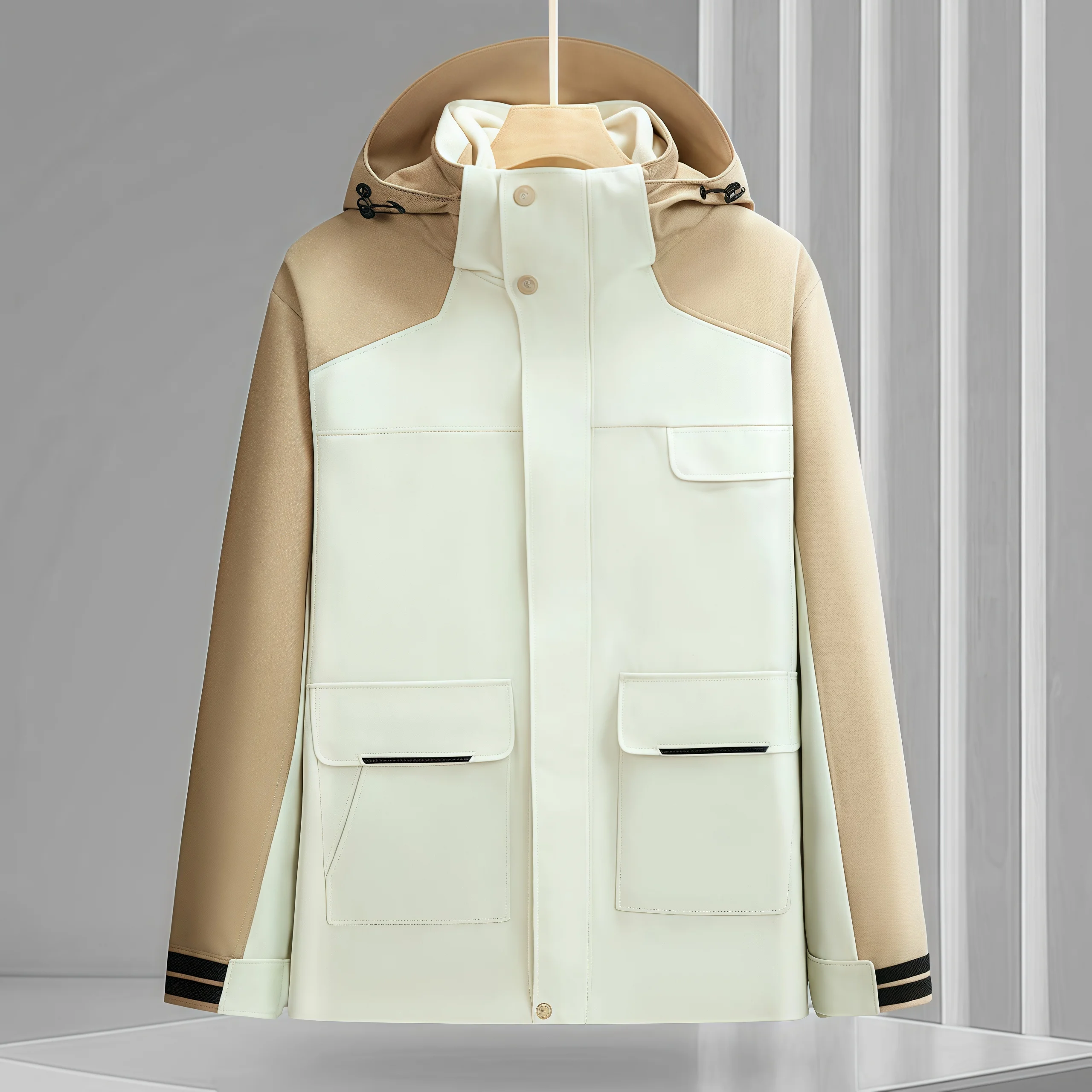 Chaqueta tres en uno desmontable de invierno, forro polar, impresión de logotipo personalizable, ropa de trabajo térmica impermeable a prueba de viento