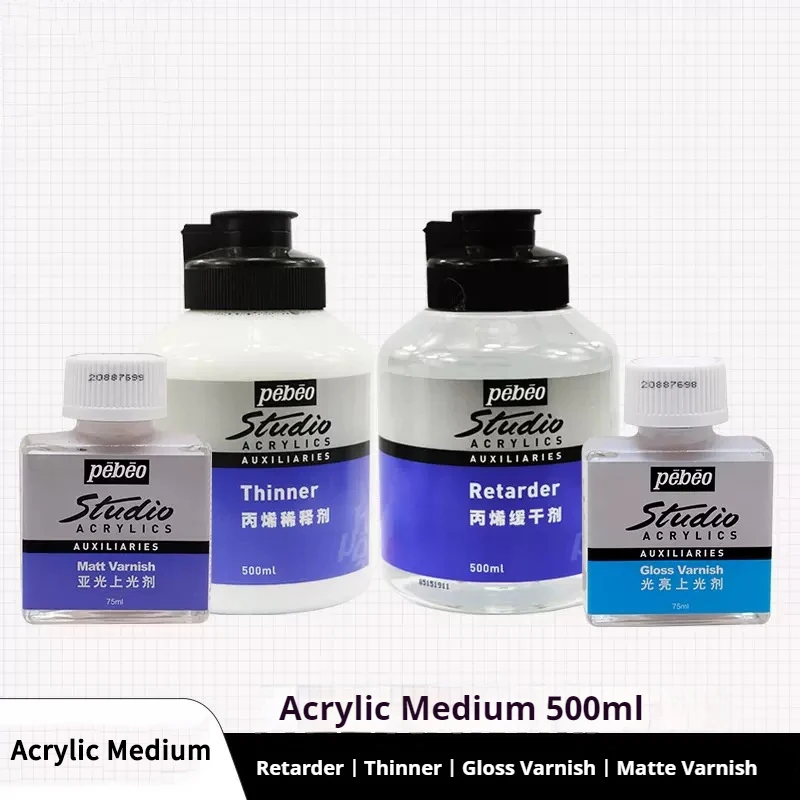 

Acrylic Blend Fluid Painting Blend Gloss Matte Varnish Water-Based Acrylic Thinner Long-Lasting Clay Oil Painting Maintenance