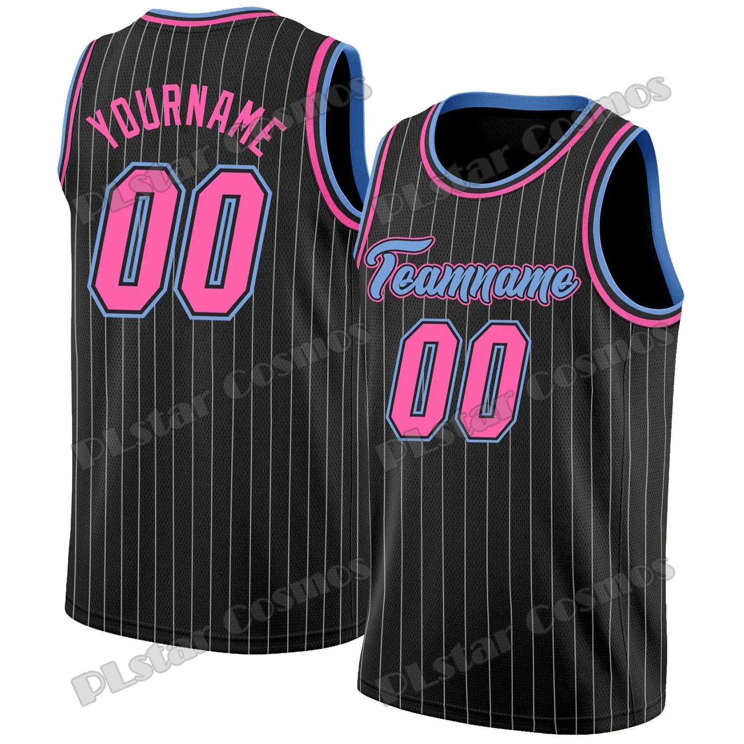 PLstar Cosmos Custom Red White-Black Round Neck Throwback Basketball Jersey 3D Printed Unisex Summer Sport Basketball Vest LBX03