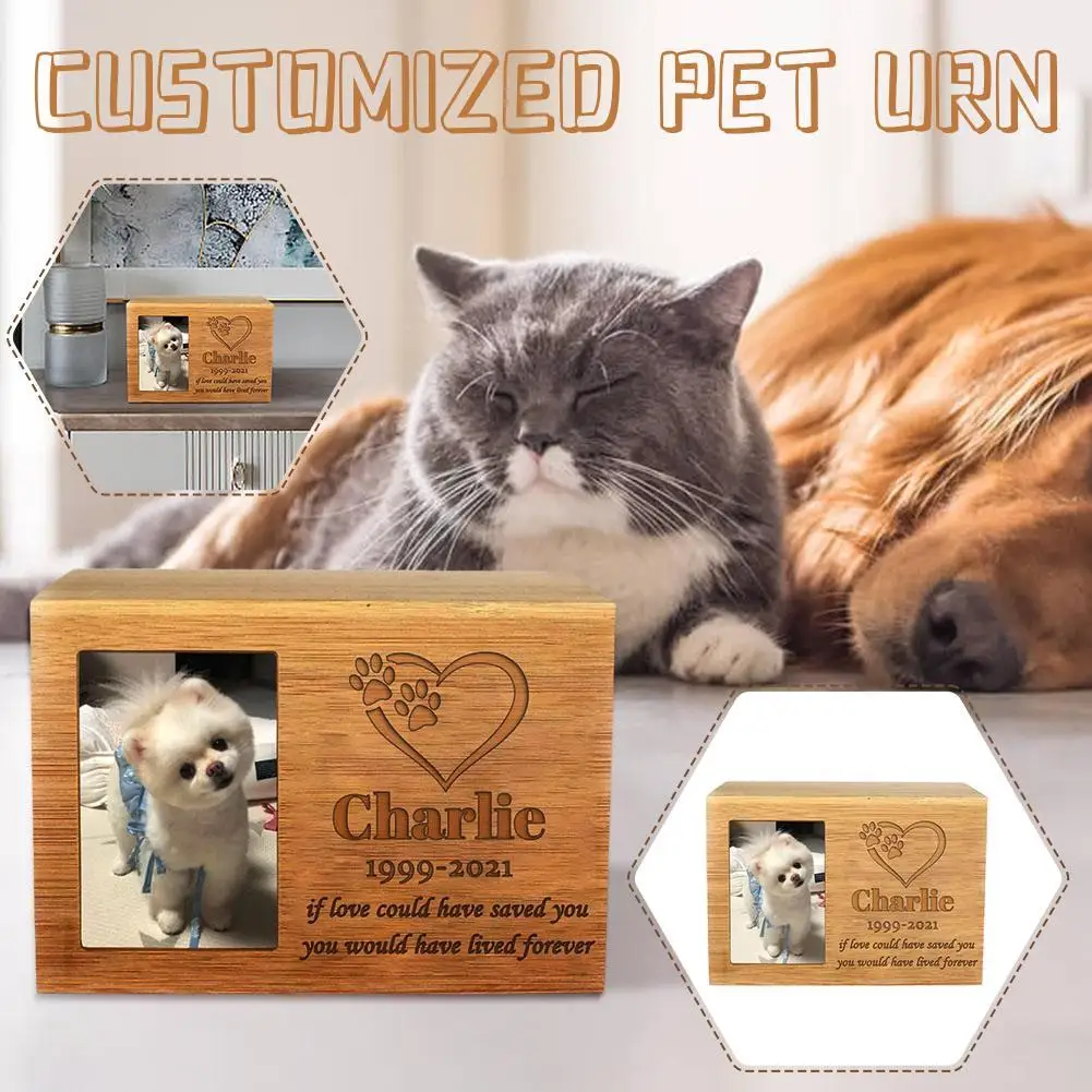 Customized Pet Urn Personalized Pet Urns For Customized Photos Names Birth And Death Dates Remembering A Lost Family Member