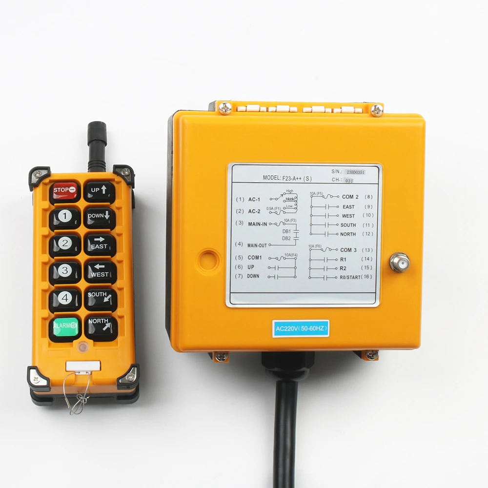 Industriale Wireless Radio telecomando interruttore di controllo della velocità Gru di sollevamento Controllo gru di sollevamento 8 canali DC 24V 12V 220V