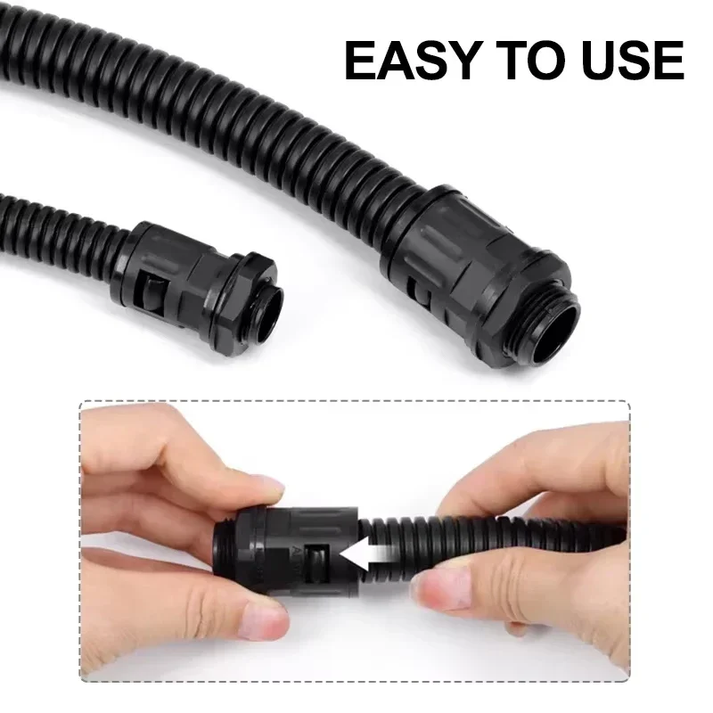 

Bellows Pipe Joint End Fittings Plastic Conduit Gland Nylon Corrugated Tube Connectors AD13 15.8 18.5 21.2 25 28.5 34.5mm