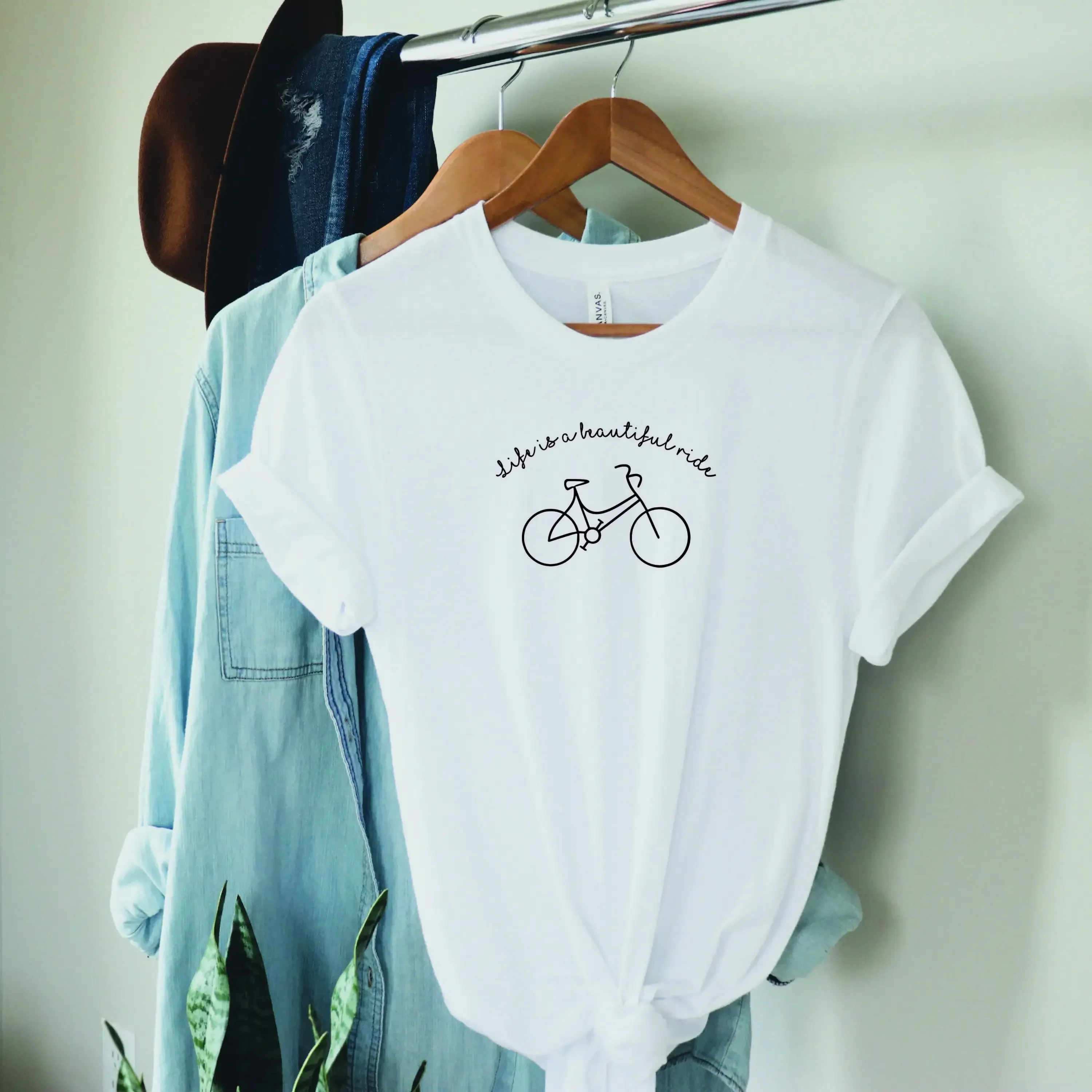 Life Is A Beautiful Ride T Shirt Bicycle Bike Inspirational Travel Hiking Cycling