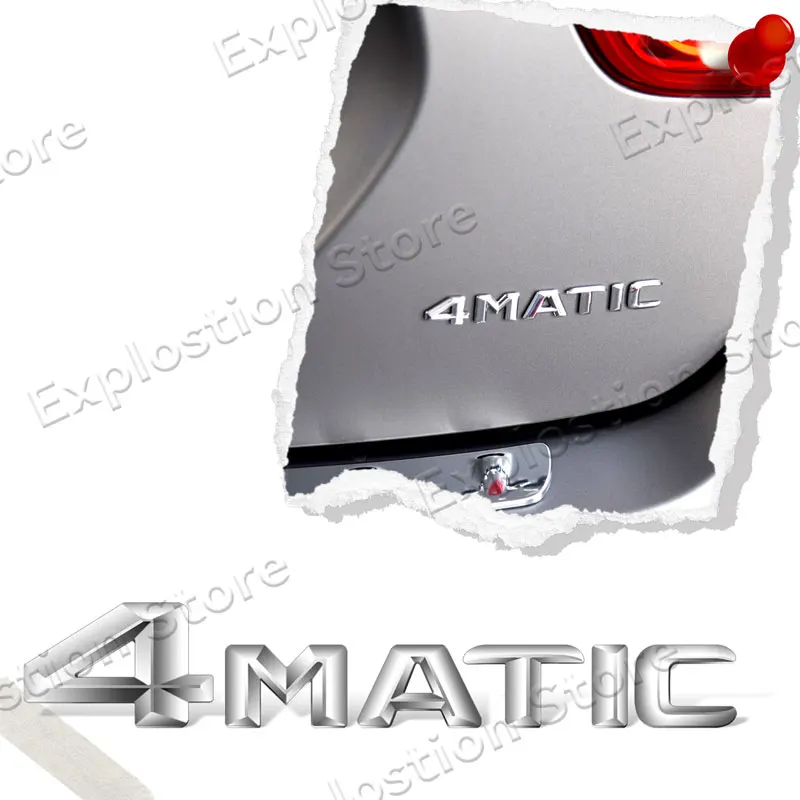 3D ABS Plastic 4MATIC 4 MATIC Emblem Car Rear Trunk Decal Sticker For A B C E G S ML SL CL GLA  ML SL CL GLA CLA Class AMG