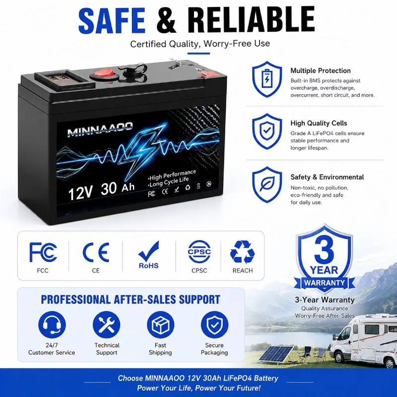 12V 30Ah 50Ah lithium iron phosphate battery camping car waterproof golf cart battery, fast delivery