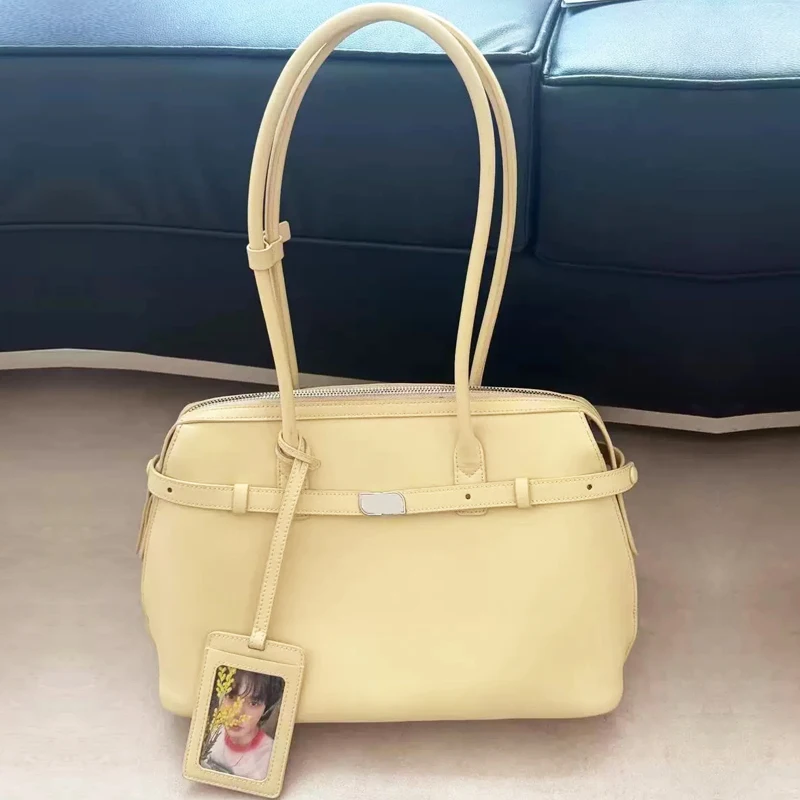 

Korean Casual Tote Bags For Women Luxury Designer Handbag Purse 2025 New In PU Sequined Belt Buckle Top Handle Underarm Shoulder