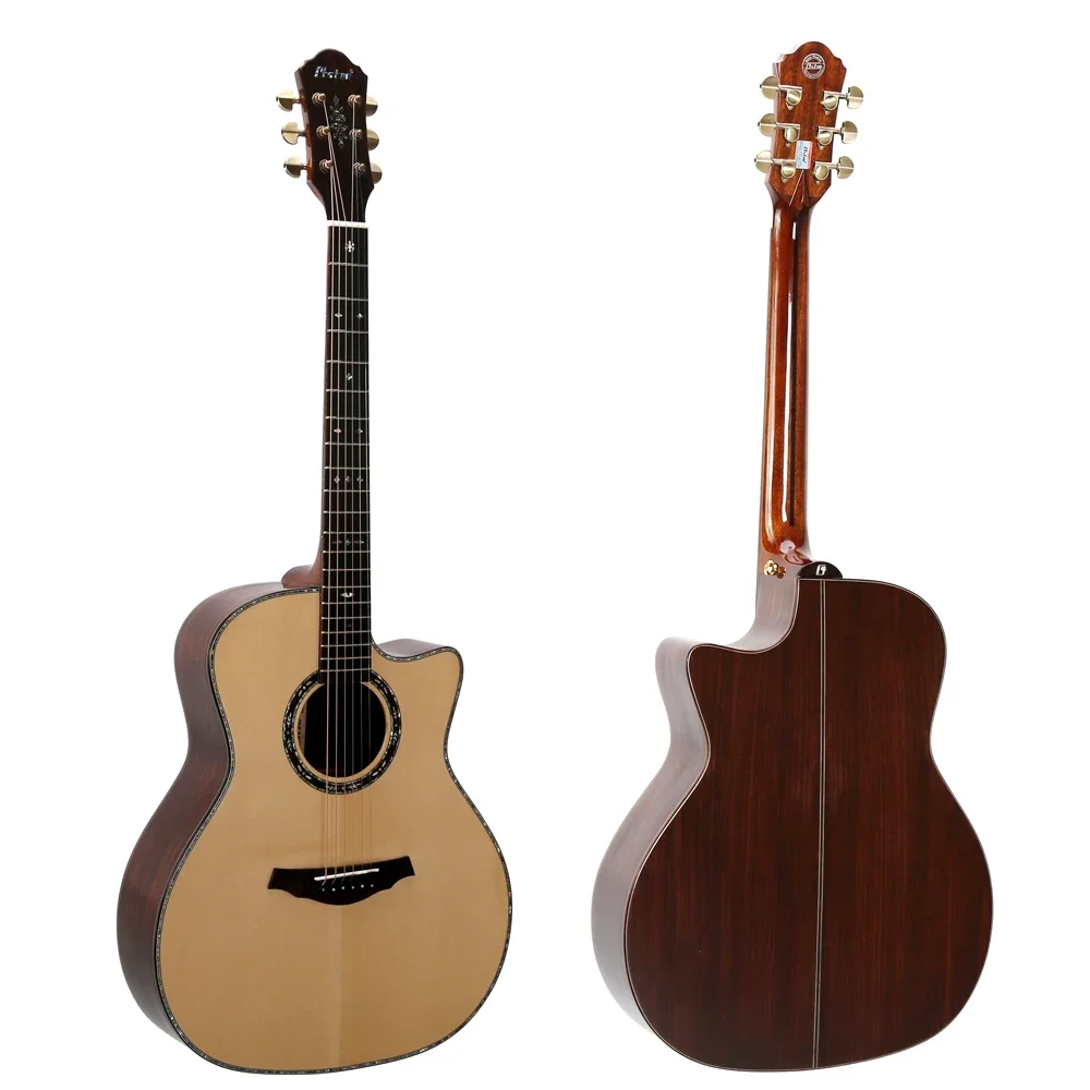 Professional China Made 41 Inch Solid Spruce Top Rosewood Bridge Solid Wood Acoustic Guitar