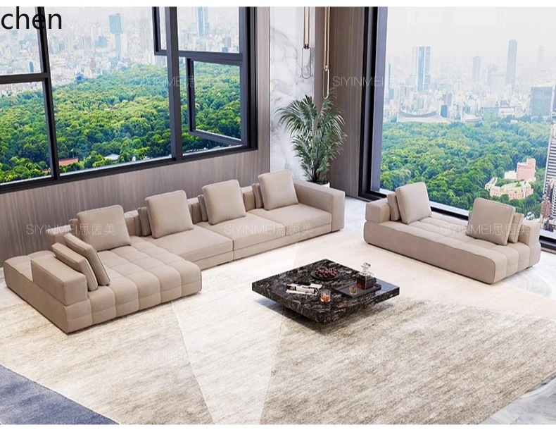 CZ Fabric Sofa Living Room Large Apartment High-End Villa Large Flat Corner Sofa Set