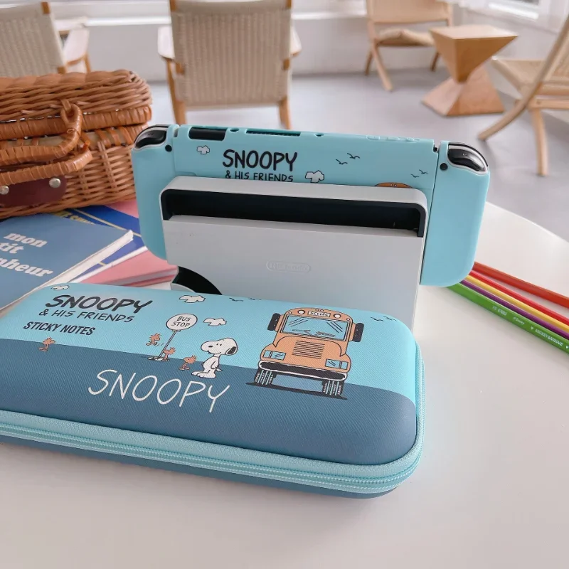 Snoopy TPU Case for Nintendo Switch NS Storage Bag Cute Waterproof Box Case for Nitendo Switch OLED Console Joycon Accessories