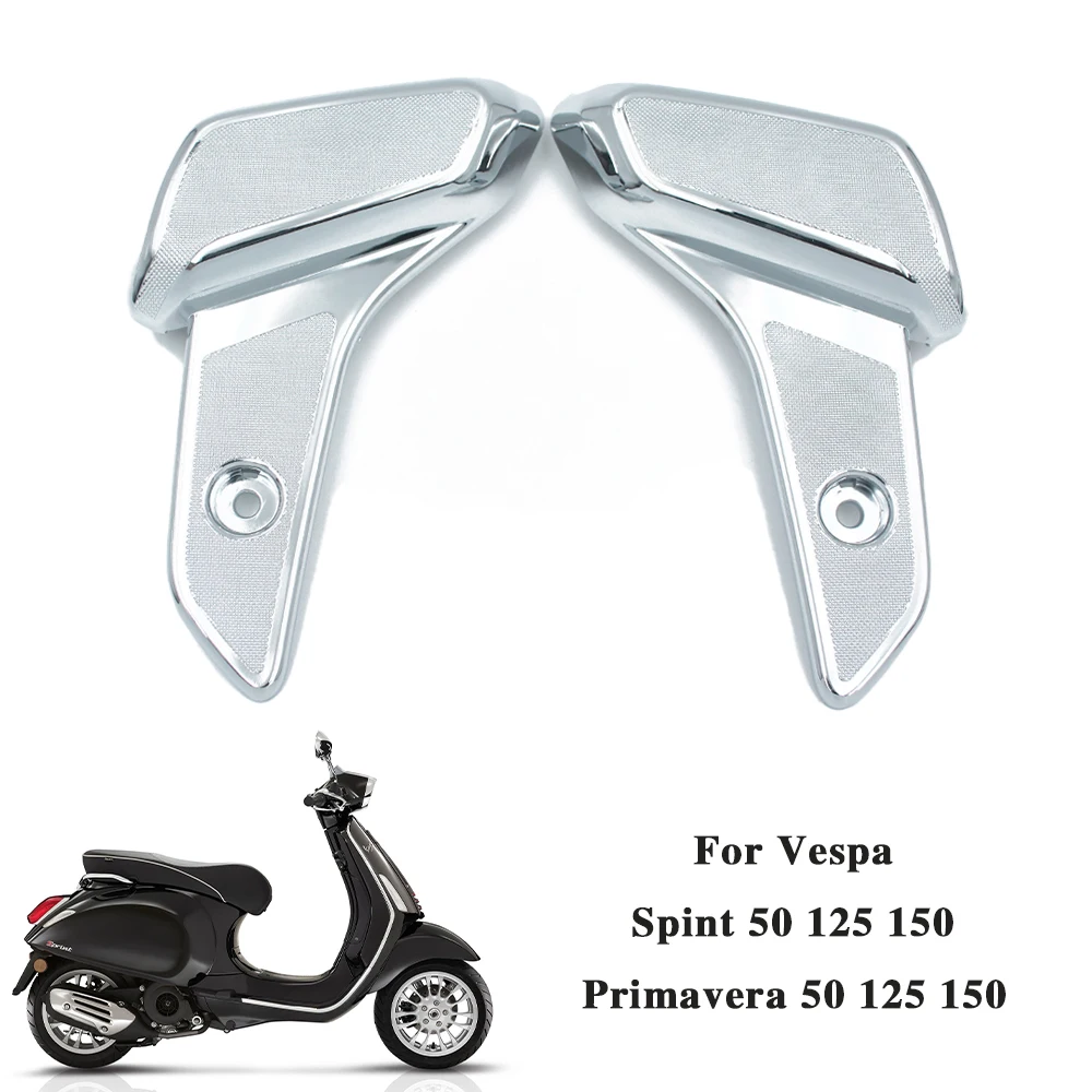 For Vespa Sprint Primavera 50 125 150 Scooter Rear Passenger Foot Step Plastic Pad Pedals Cover Accessories Carbon Black Smoke