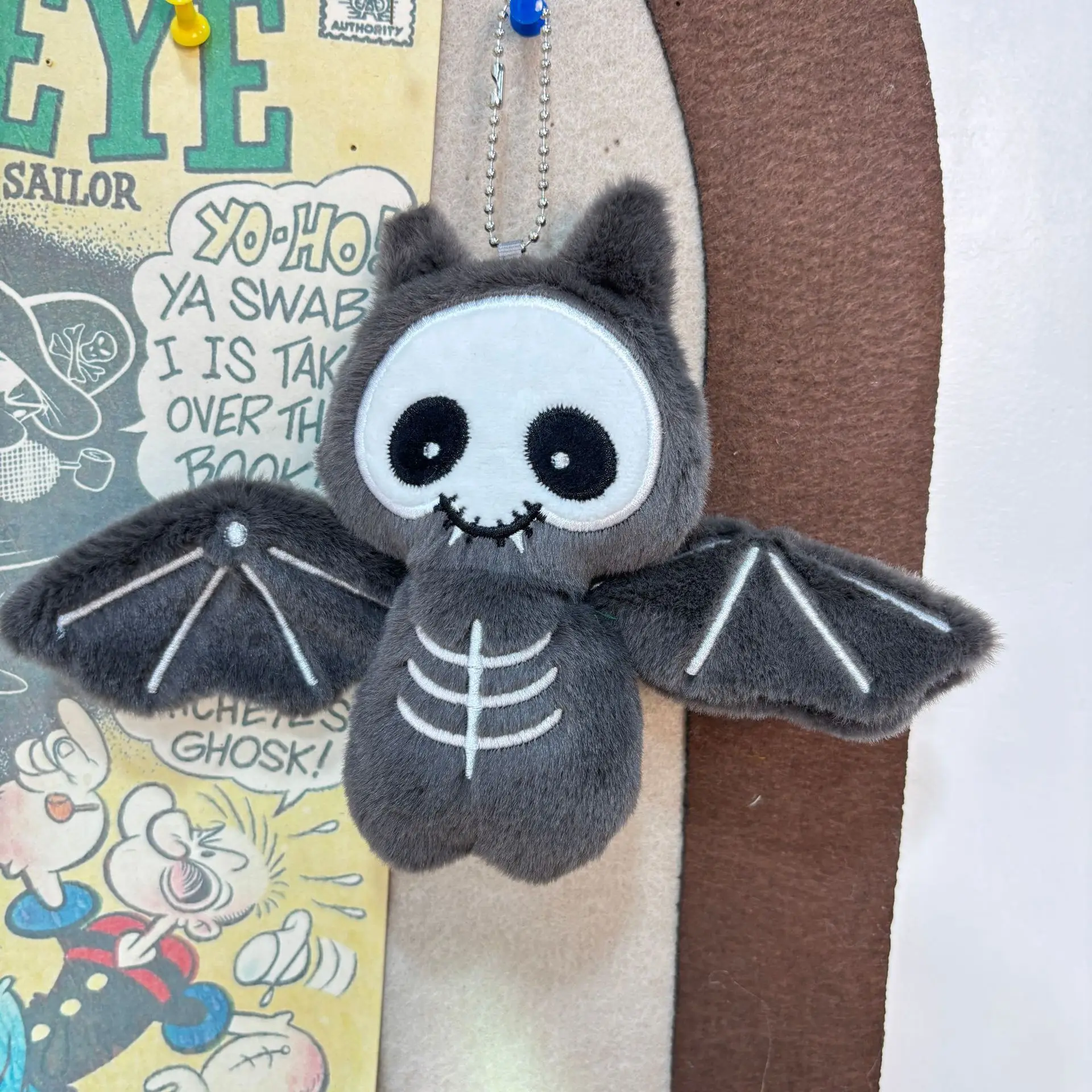Halloween Cartoon Bat Plush Doll Toy Lifelike Devil Black Bat Cute Plush Toys Creative Doll Bag Hanging Keychain Holiday Gift