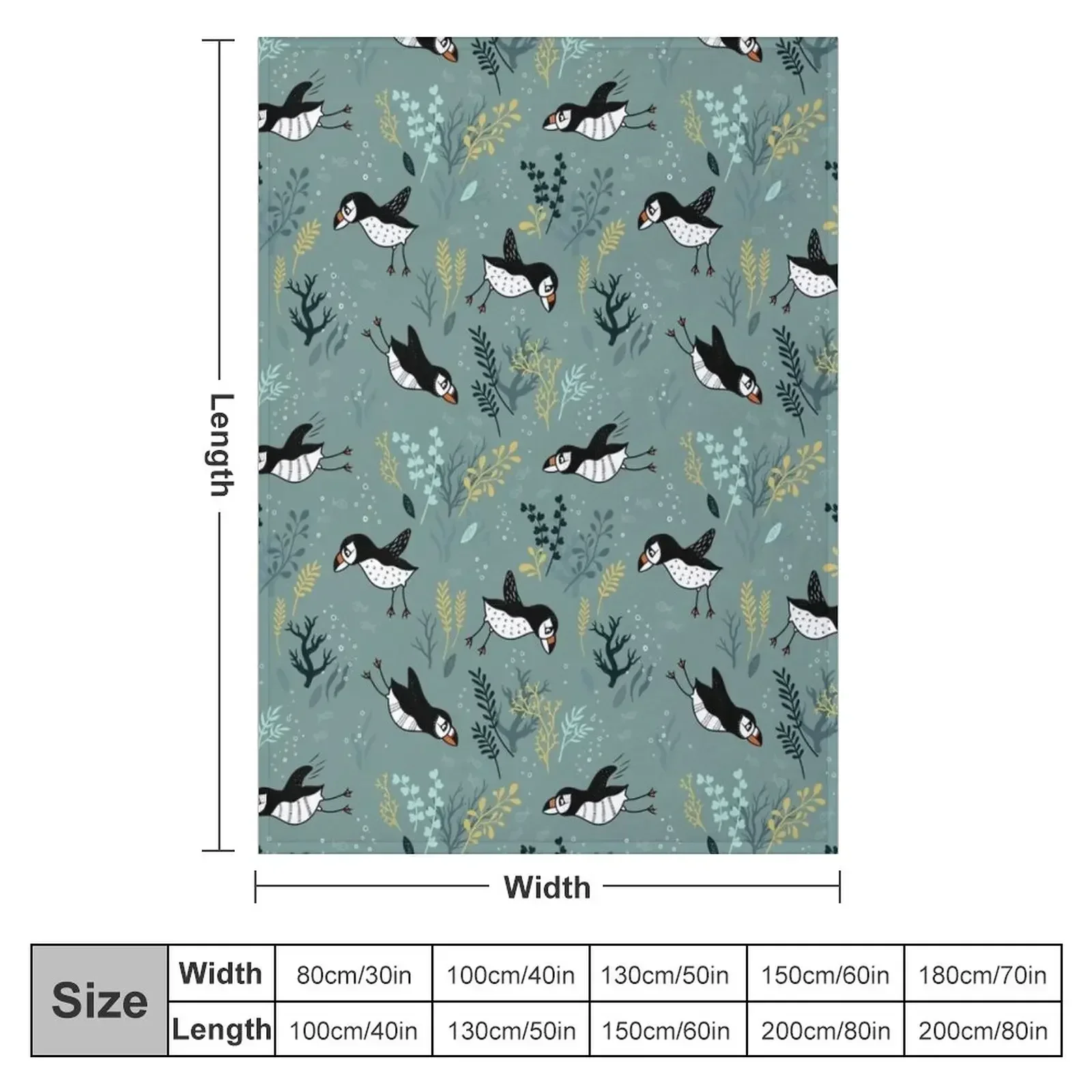 Puffin under water Throw Blanket couch cozy soft plush fuzzy picnic outdoor blanket
