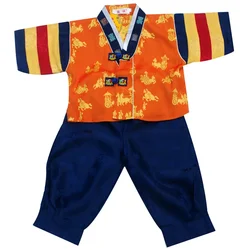 Boy Korean Traditional Costumes Children Hanbok Clothing with Hat Korean Ancient Costume Children Performance Dance