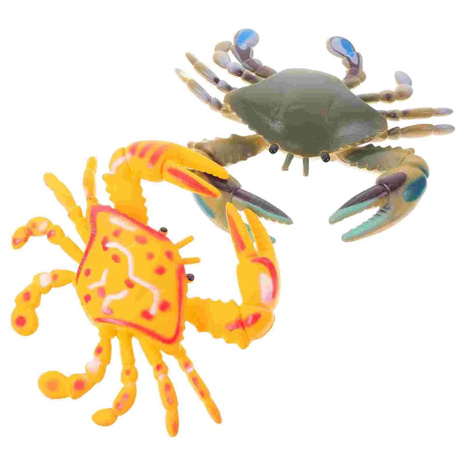 2 szt. Symulacja kraba pcv realistyczny model zwierzęcia morskiego Decor nament doskonałe wykonanie zabawka dla dzieci niezbędne poznawcze