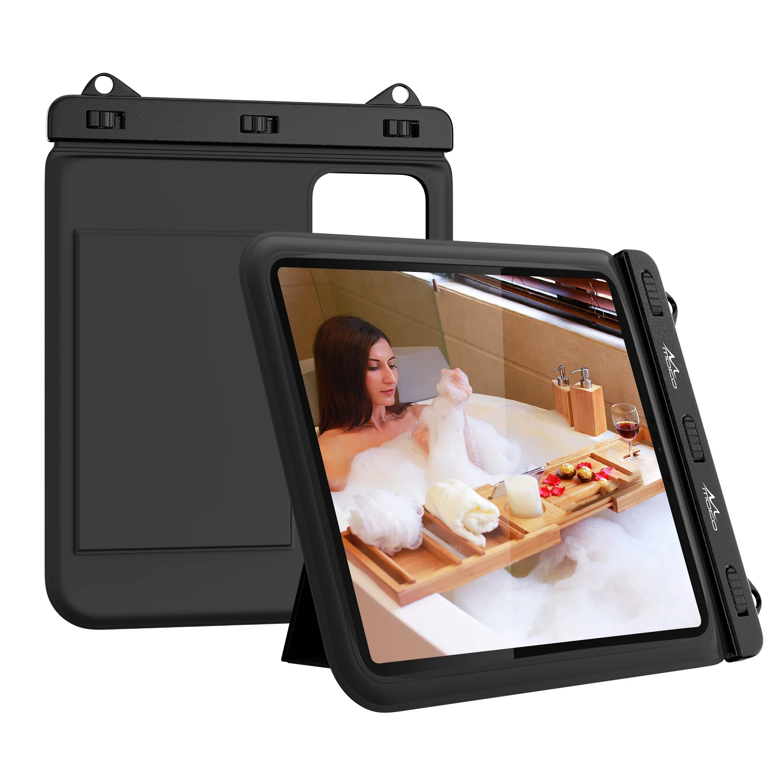 Waterproof Tablet Case for iPad 10th, iPad Pro 11 2022, iPad Air 5/4/3/2 Stand Holder Dry Bag for Bathroom Kitchen Stand Pouch