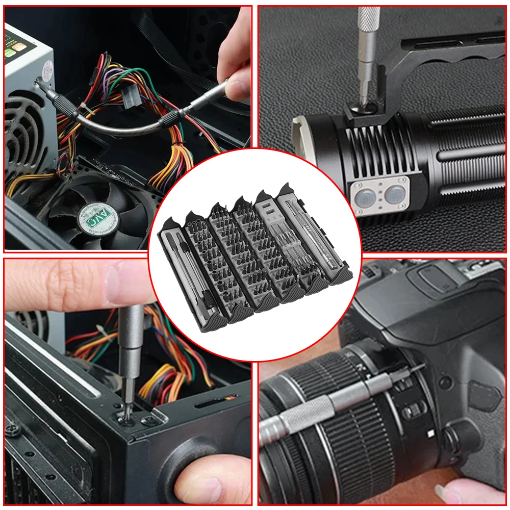 Set di strumenti di riparazione elettronica Kit di cacciaviti di precisione Punte per cacciavite Torx Phillips magnetiche professionali portatili 128 in 1