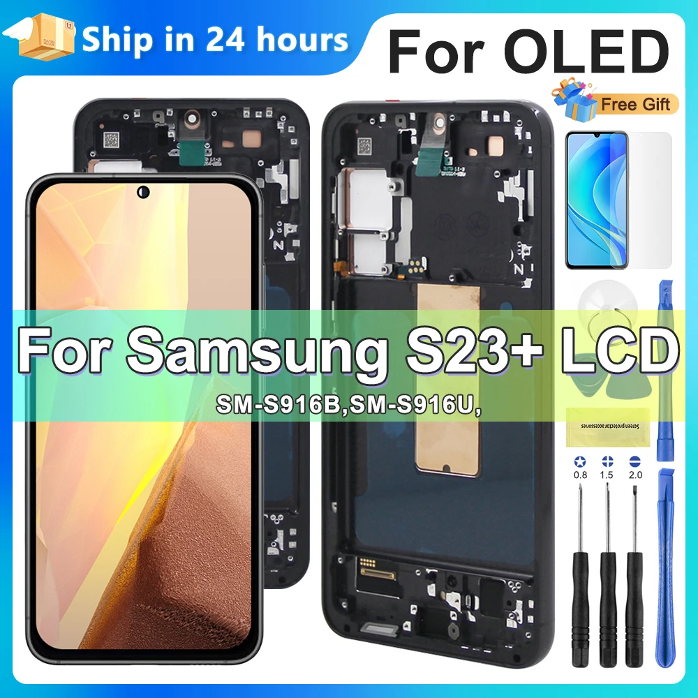 

Новый OLED S23 Plus экран для Samsung S23 Plus 5G S916B S916U ЖК-дисплей сенсорный экран дигитайзер для Samsung S23 + ЖК-дисплей с рамкой