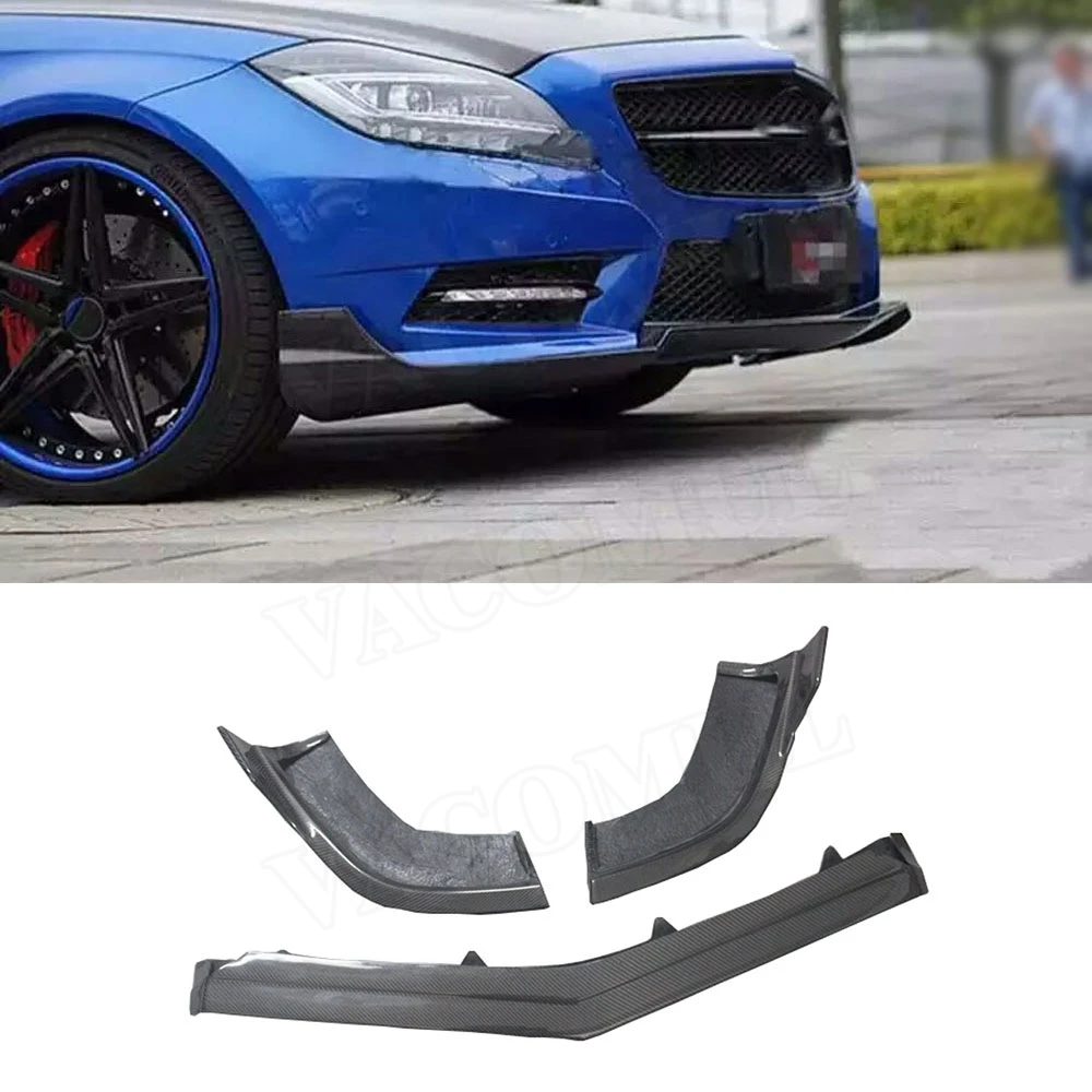 

VACOMUL 3PCS Carbon Fiber Front Lip Spoiler Splitters for Mercedes Benz CLS Class W218 CLS350 320 CLS63 2012 2013 Car Styling