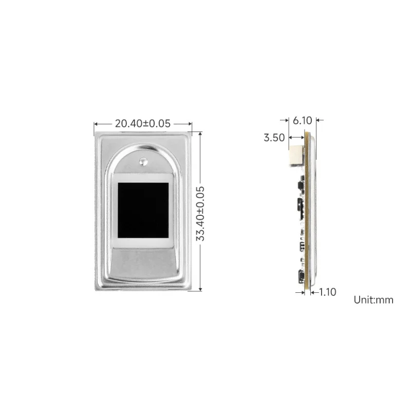 

SKU-31887 Waveshare Rectangle-shaped All-In-One Capacitive Fingerprint Sensor (F), Cortex Processor, UART And USB Communication,